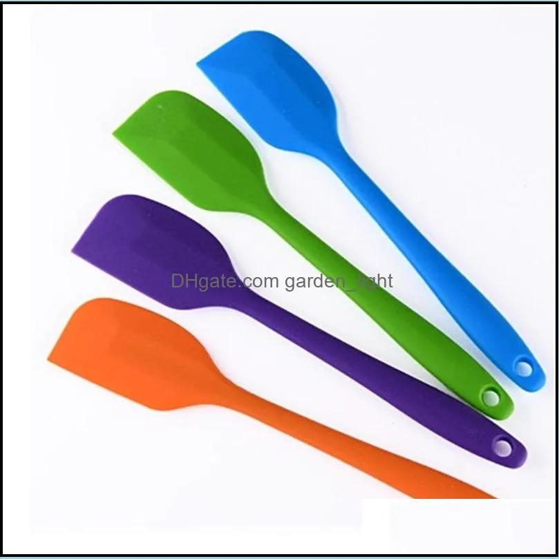 silicone shovel cream cream cream stir soft elastic scraper long spoon cake baking kitchen small tools colour scrapers hanging hole 1 3ch