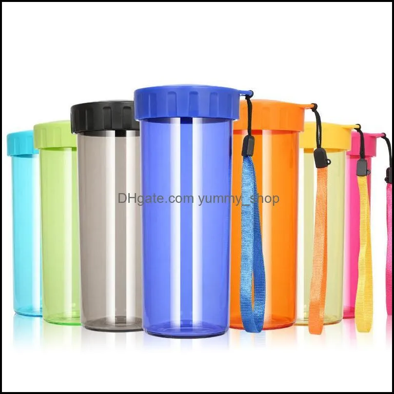 430ml transparent plastic tumblers cup portable leakproof and dropproof sports handy water bottle ship fhl458wll