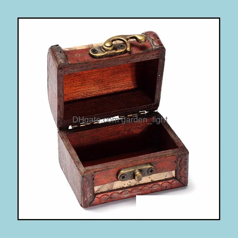  lock jewelry treasure case handmade wooden storage boxes bins sn2318