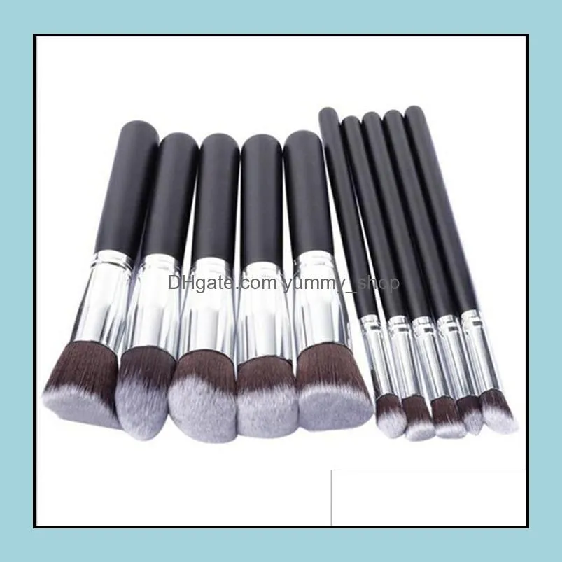 10pcs other household sundries makeup brushes professional cosmetic brush kit nylon hair wood handle eyeshadow foundation tools zwl286