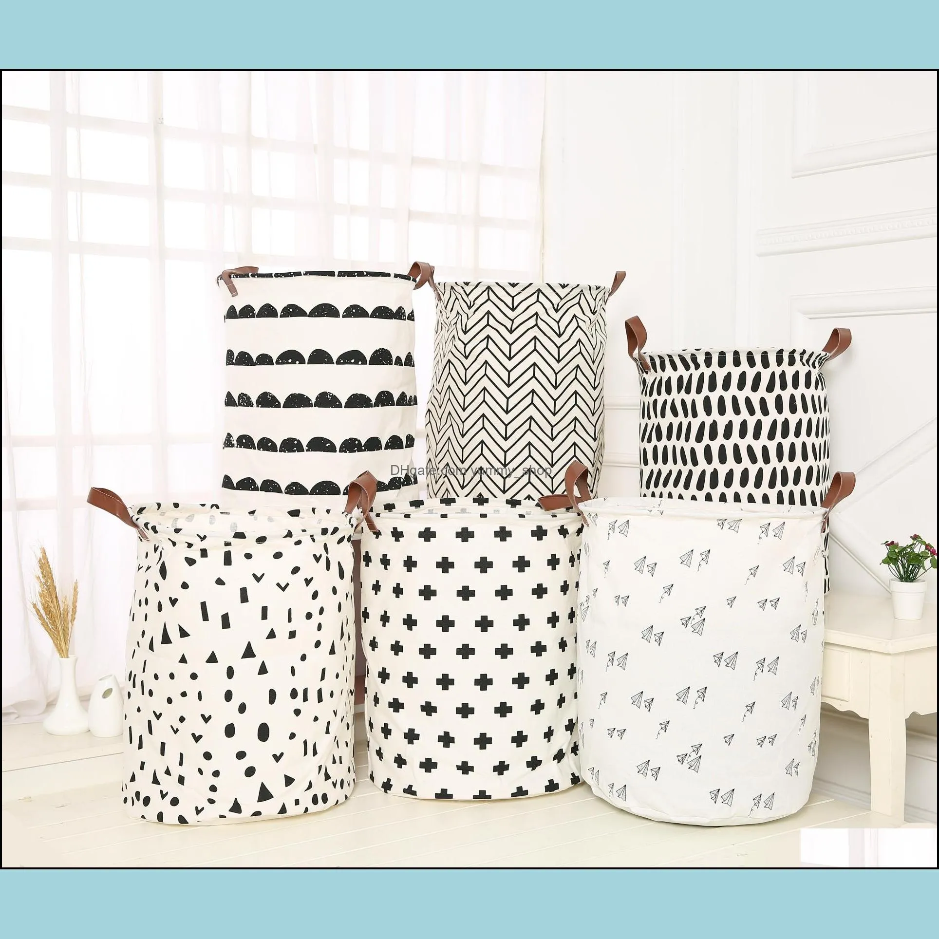 storage baskets bins kids room toys bags bucket clothing organizer laundry bag canvas polka dot 55 styles