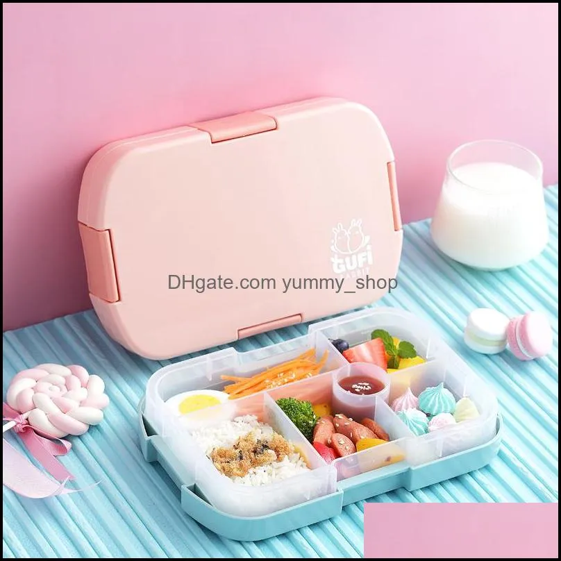 2 or 1 pcs lunch box for kids food safe compartment design portable containers school waterproof storage boxes microwavable yfax3093