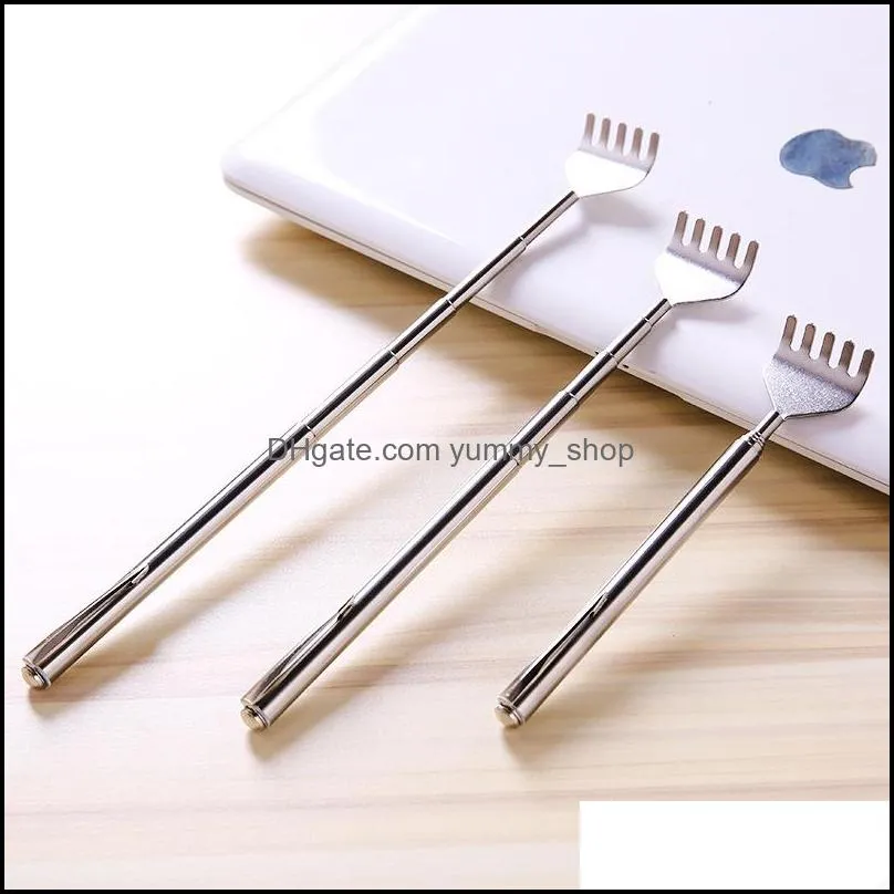 other household sundries 1pcs practical handy portable adjustable stainless pen clip back scratcher telescopic pocket scratching massage tool set