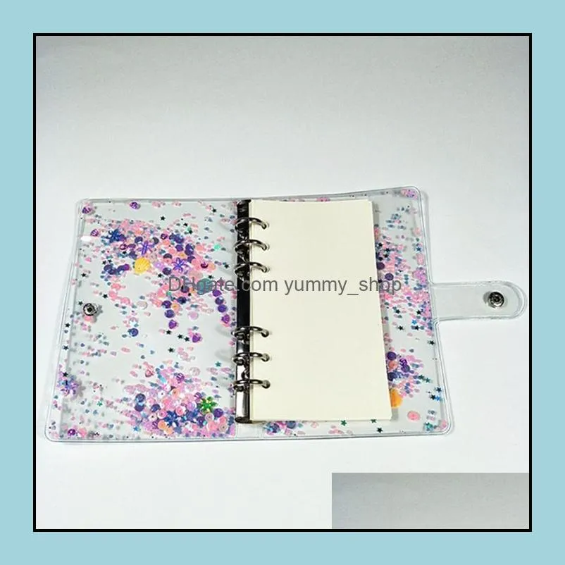 school supplies a6 pvc waterproof binder notebook cover transparent looseleaf shell simple business hand account book zwl190