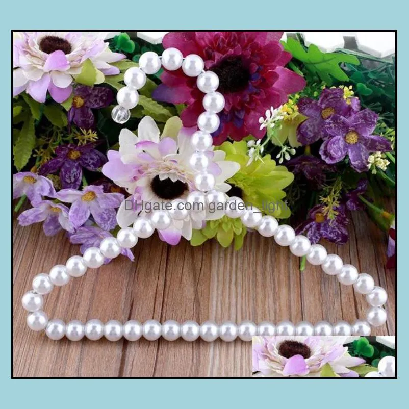 100pcs beautiful 20cm pearl kid baby pet dog clothes hanger plastic white hangers for clothing shop home laundry product sn2061