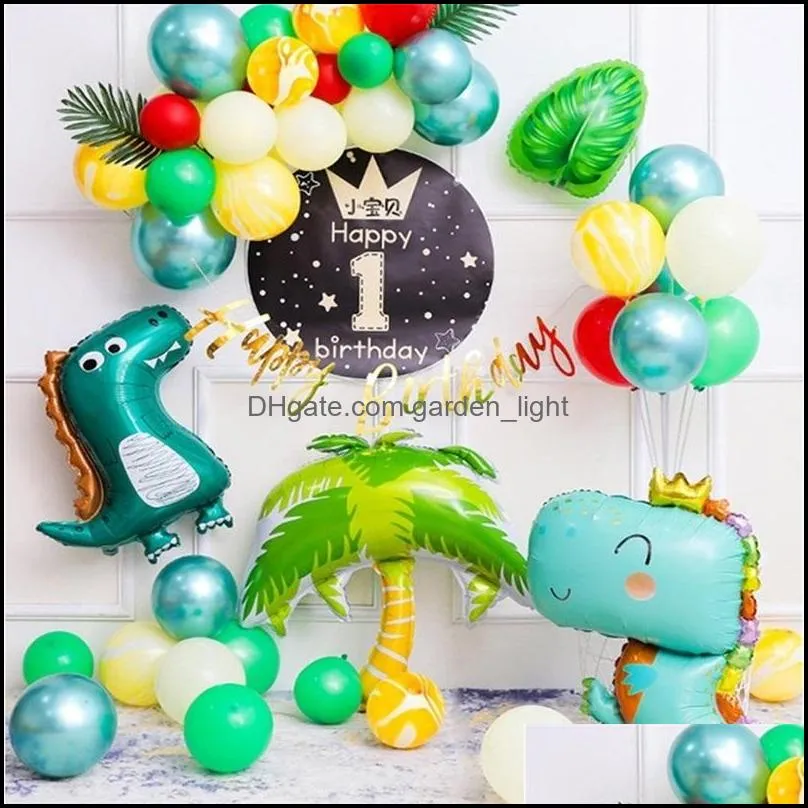 dinosaur jungle party supplies dinosaur balloons for boy birthday party decoration kids jurassic dino wild one party decor y201006 2267