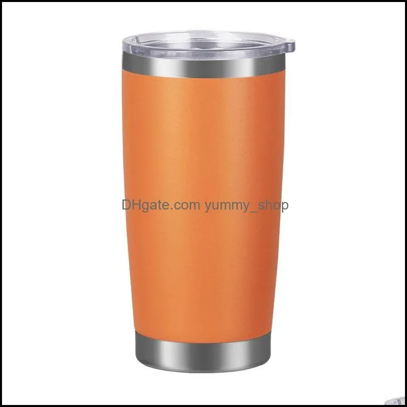 20oz car tumbler mug stainless steel wine tumbler with seal lid beer mug insulated drink water bottle beer coffee cup yfab2698