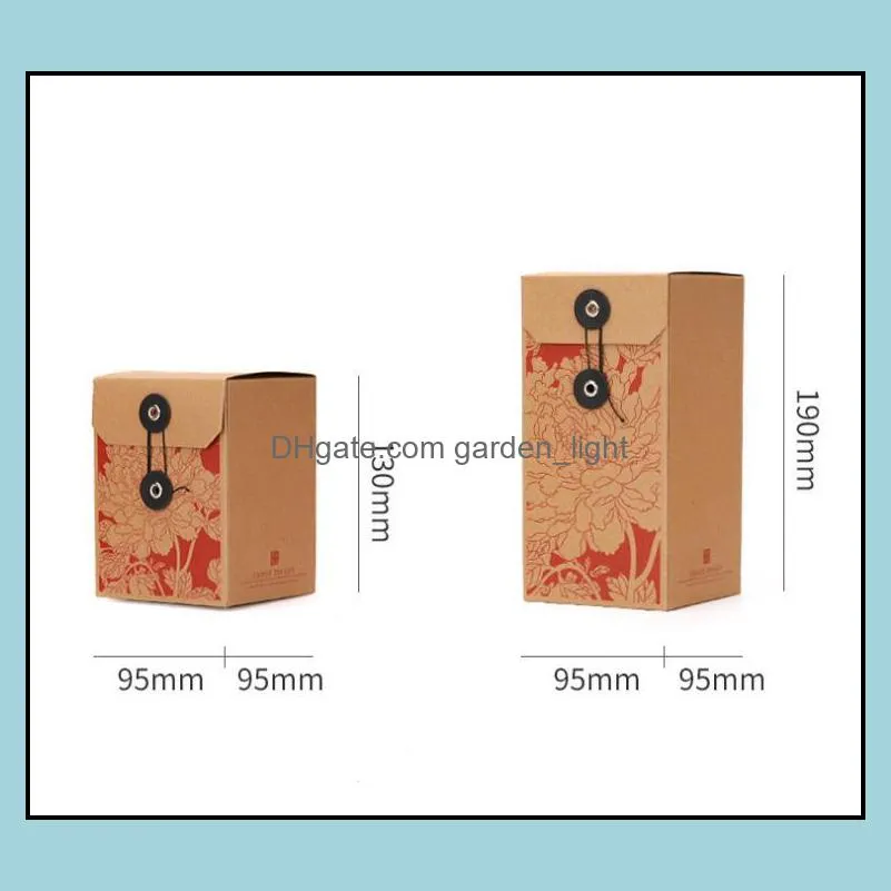 retro kraft paper tea packaging boxes empty folding gift boxes for herbal flower tea wholesale sn3674