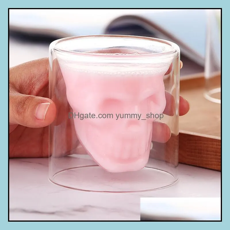 wine cup skull glass s glass beer whiskey halloween decoration creative party transparent drinkware drinking glasses ysy323l