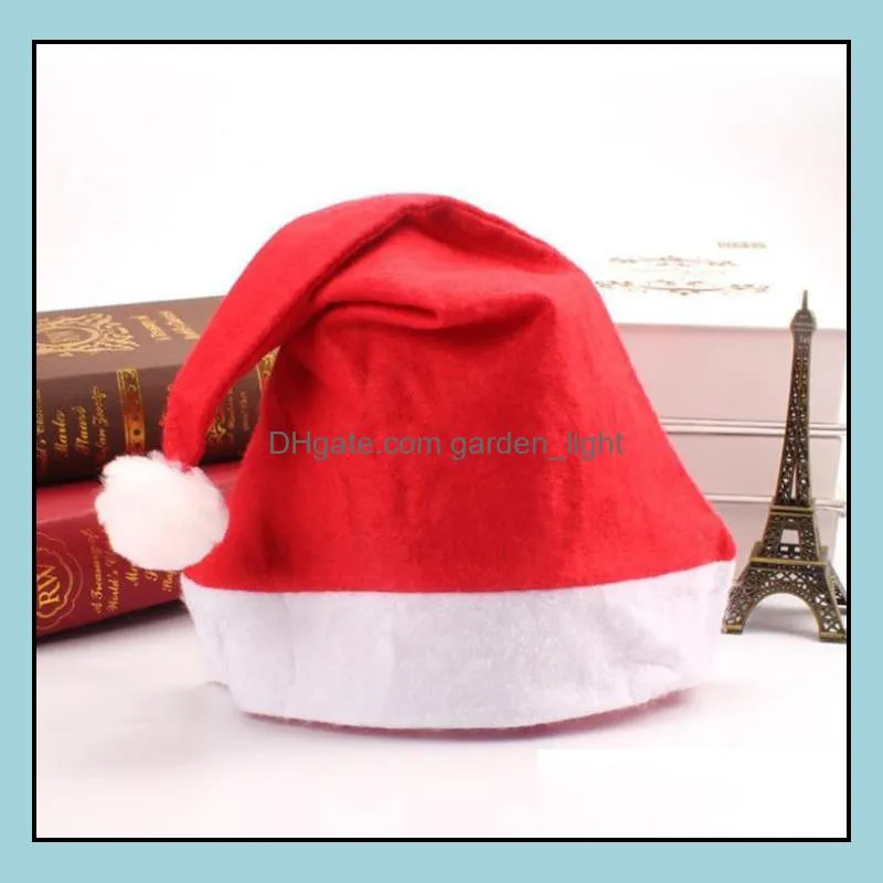 christmas santa claus hats red and white cap party hatsfor santaclaus costume xmas decoration for kids adult christmashat sn4322
