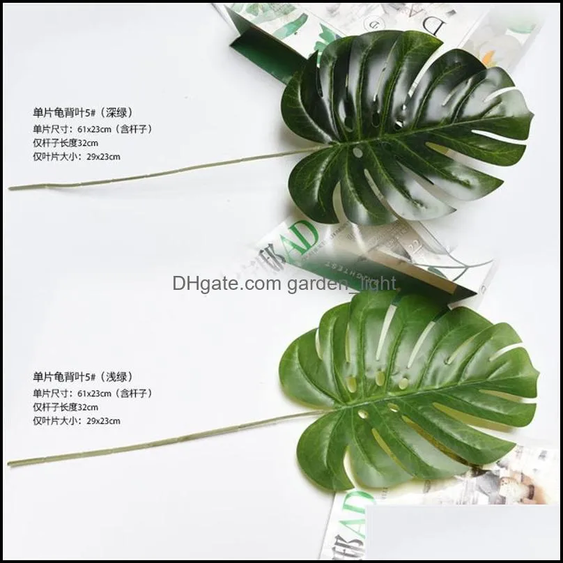 large artificial tropical plant turtle leaves indoor outdoor plants garden home office decor fake green leaf 554 s2