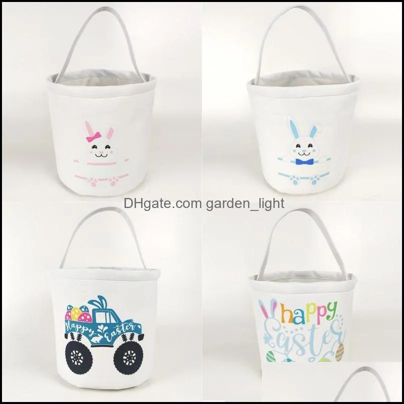 durable small easter tote bags 23x25cm multi colour decorative pattern canvas bucket rabbit cartoon child pouches fashion 9 8yp g2