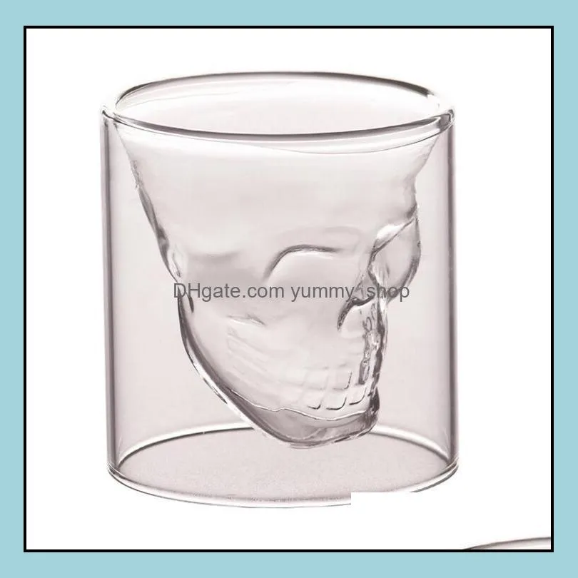 wine cup skull glass s glass beer whiskey halloween decoration creative party transparent drinkware drinking glasses ysy323l