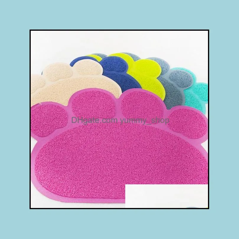 pet dog feeding mat kennels pad paw pvc bed dish placements cat litter mats food water feed placement pets carpet accessories yfa215