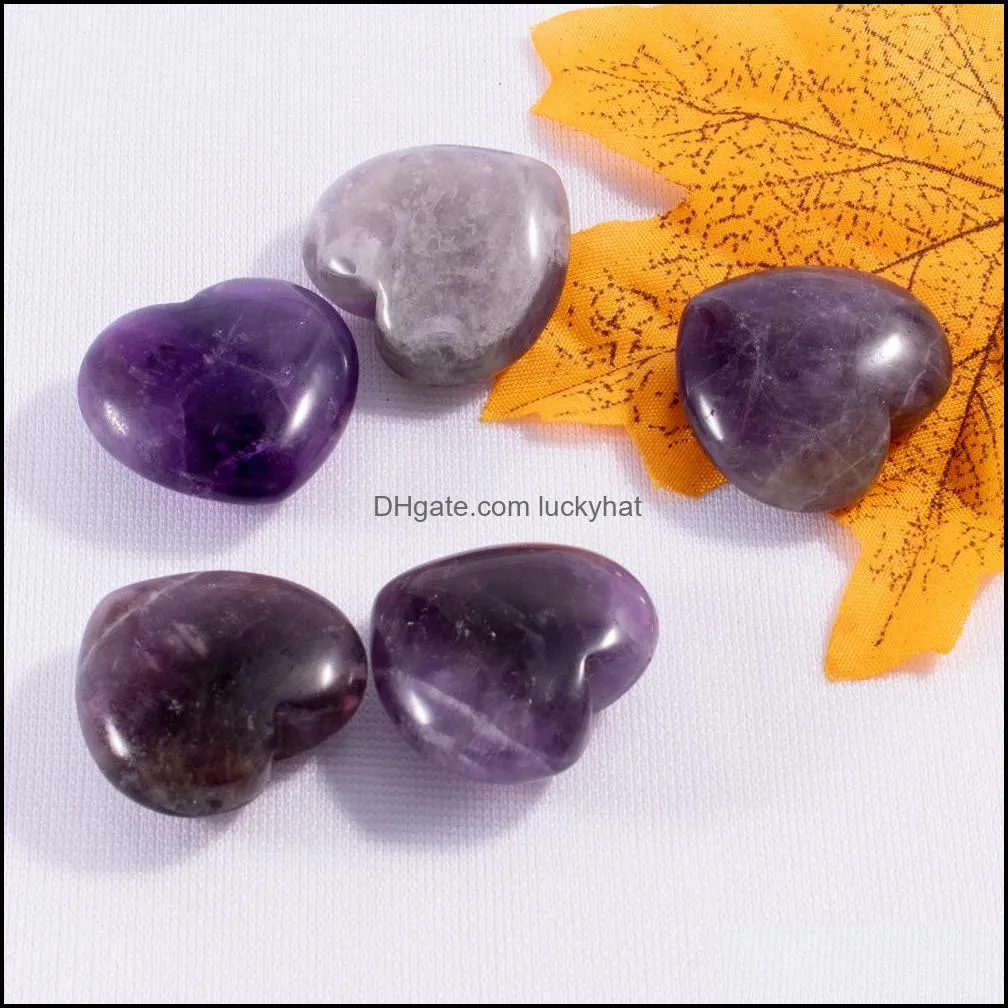 25mm love heart natural crystal stone craft ornaments quartz healing crystals energy reiki gem living room decoration