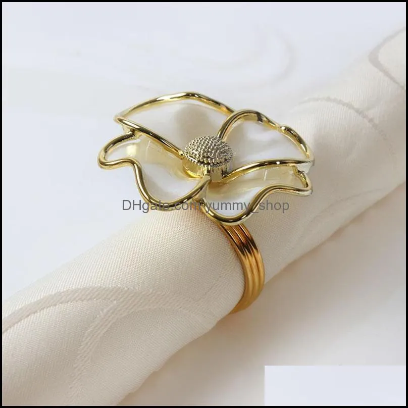 flowers napkin rings white pearl shape napkin rings for el beautiful napkin buckle wedding table decoration ysy338a