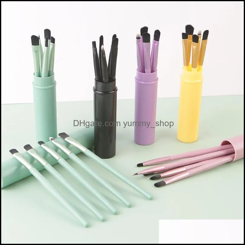 other household sundries 5pcs travel portable mini eye makeup brush set for eyeshadow eyeliner eyebrow lip brues make up brushes kit professional tools