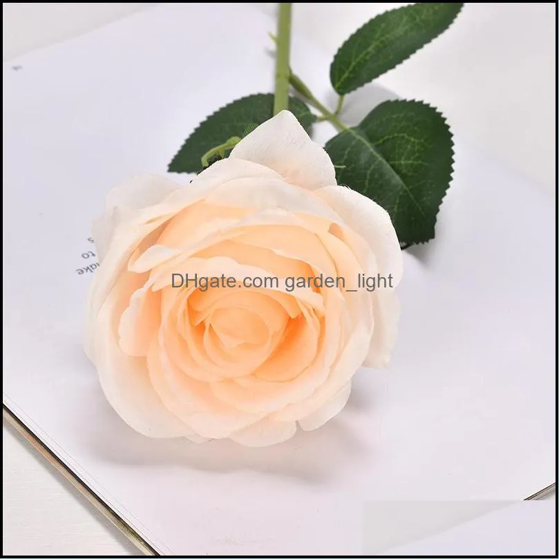 artificial rose flower real touch fake roses long stem wedding bouquet for home garden office wedding decorations 769 k2