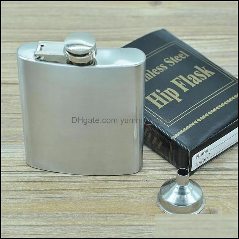 hip flasks stainless steel bottles men wine cups funnel 2 pieces set outdoor portable beer champagne bottle wy358 zwl1