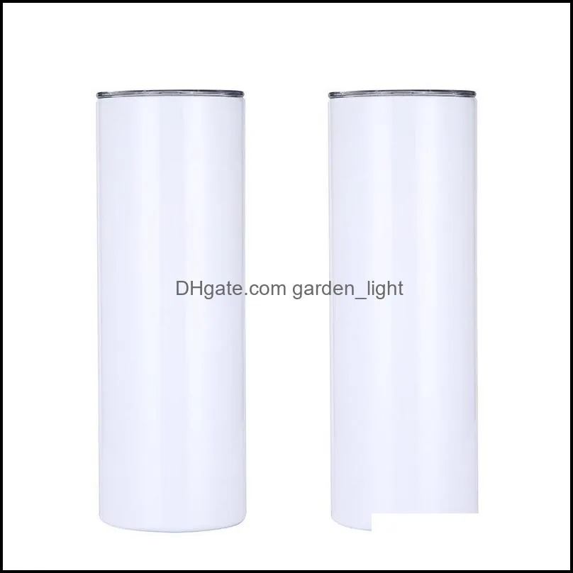 20oz sublimation lnsulated straight stainless steel water bottle sublimations tumblers blanks cups cylinder with straw mugs
