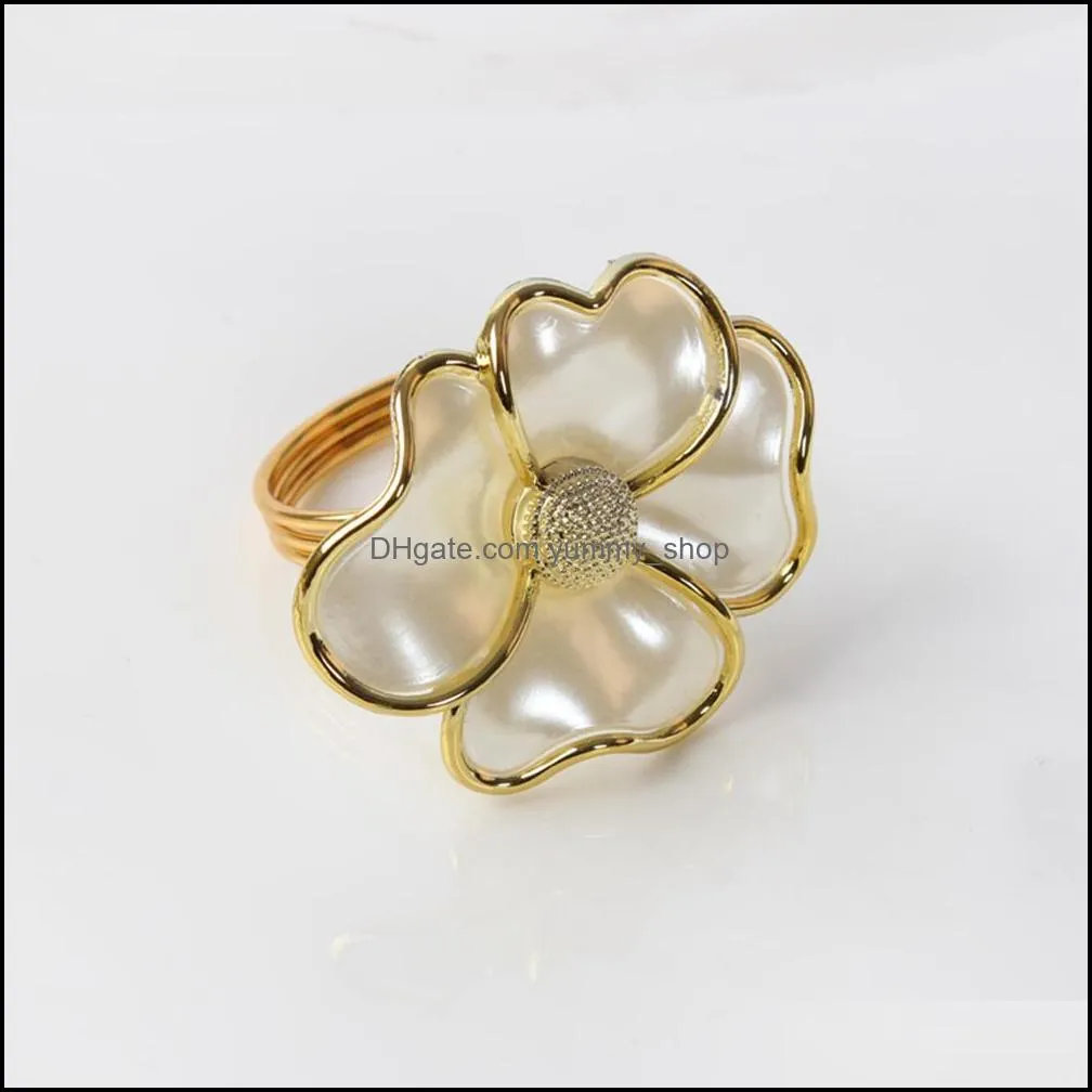 flowers napkin rings white pearl shape napkin rings for el beautiful napkin buckle wedding table decoration ysy338a