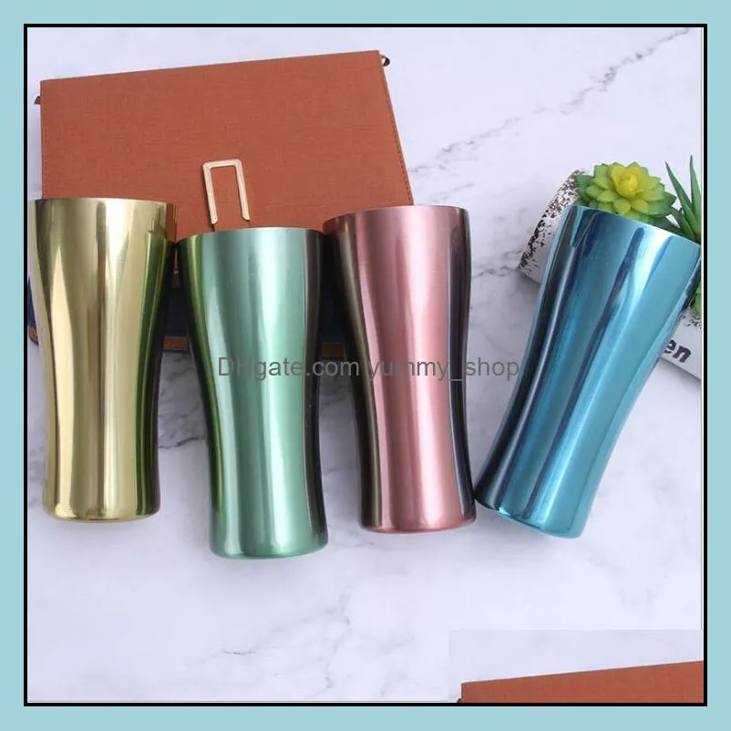 metal sport cup stainless steel mug tumblers single layer colorful 500ml outdoor car cups water bottle tea beer mugs lxl267a