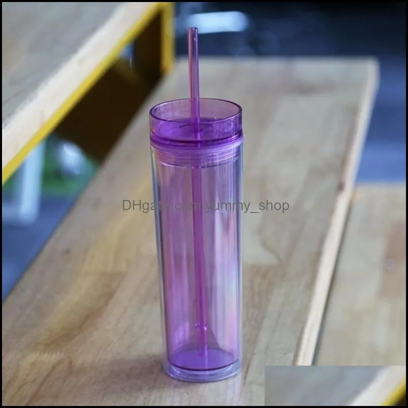 drinkware skinny tumbler with lid straw blank slim cup tall coffee mug plastic water bottle 6 color tumblers custom teacher gift wll89