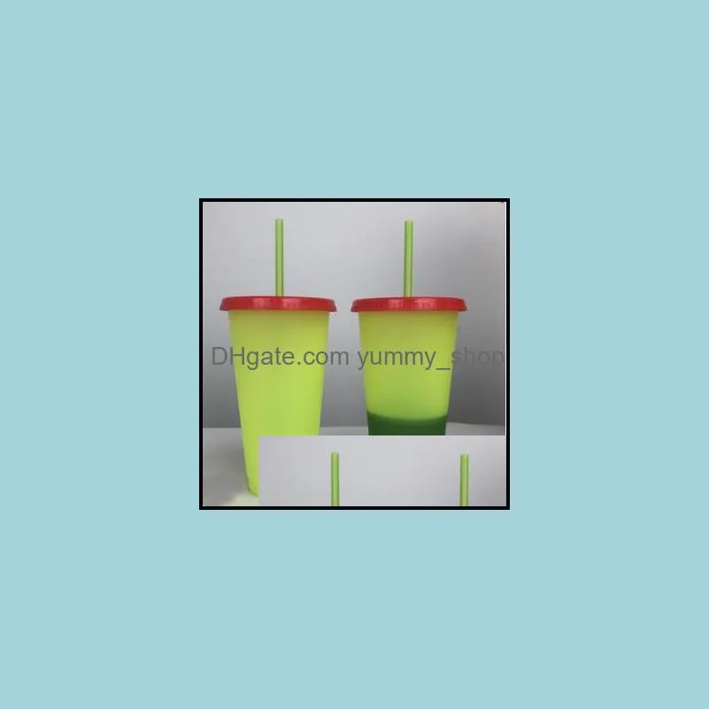 magic plastic drinking tumblers arrival color changing cups lid straw colorful coffee mugs thermo chromic cup colors change