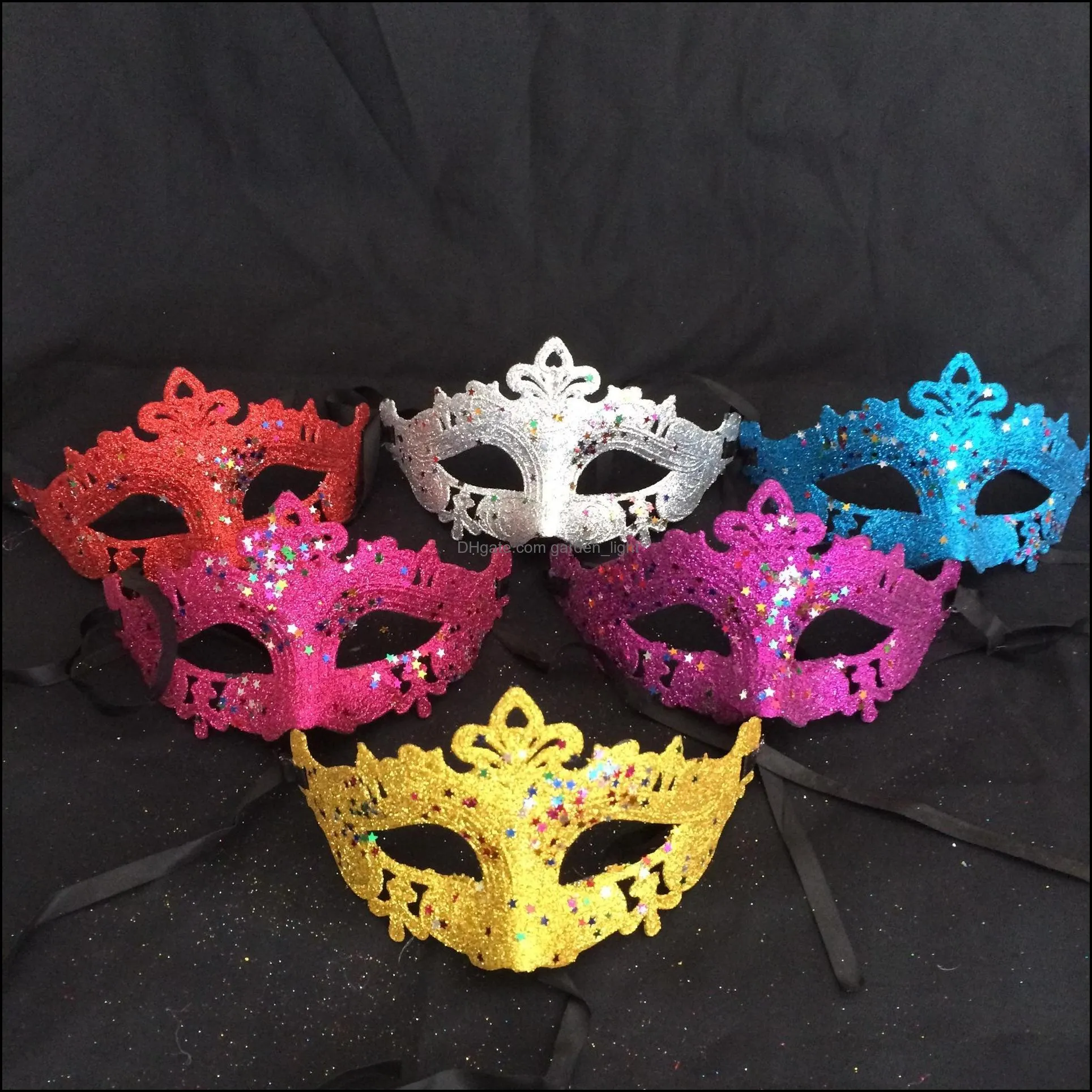 fashion masks masquerade mardi gras props for women bling style twinkle star glitter sequins half face mask fashion many colors 0 65dl