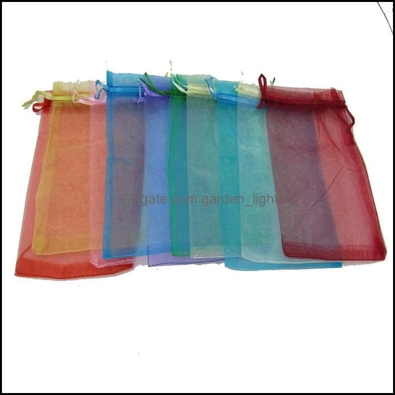 100pcs/lot 9 sizes organza gift bag jewelry packaging bag wedding party decoration favors drawable gift bag pouches baby shower 211