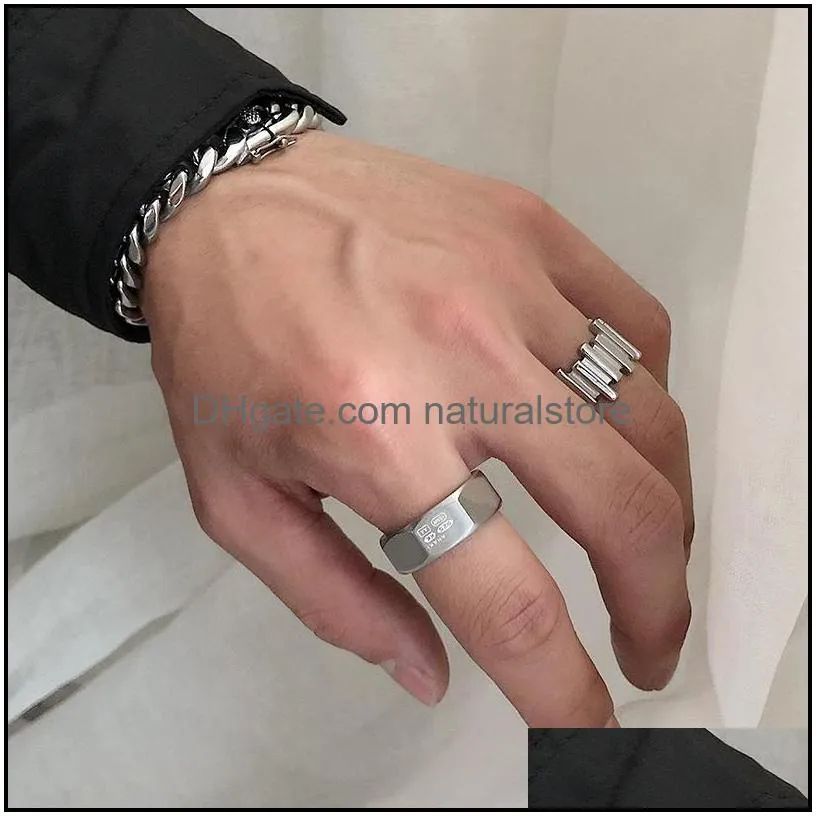 korean niche designer nut lettering ring minimalist ins net red same style men and women index finger trend jewelry