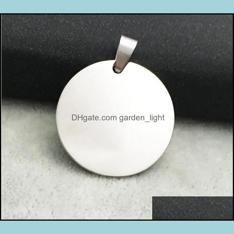 blank stainless steel circle pet dog id tags pet dog identification tags fashion men pendants sn2414