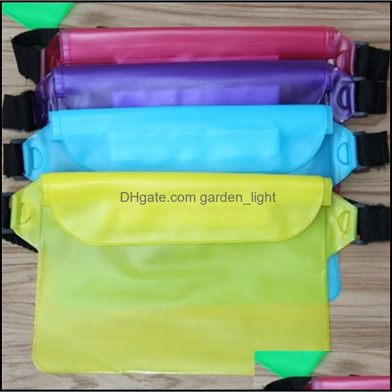 pvc waterproof waistpack transparent multi colors dustproof mobile phone storage bags rafting waist bag pouch case for men women
