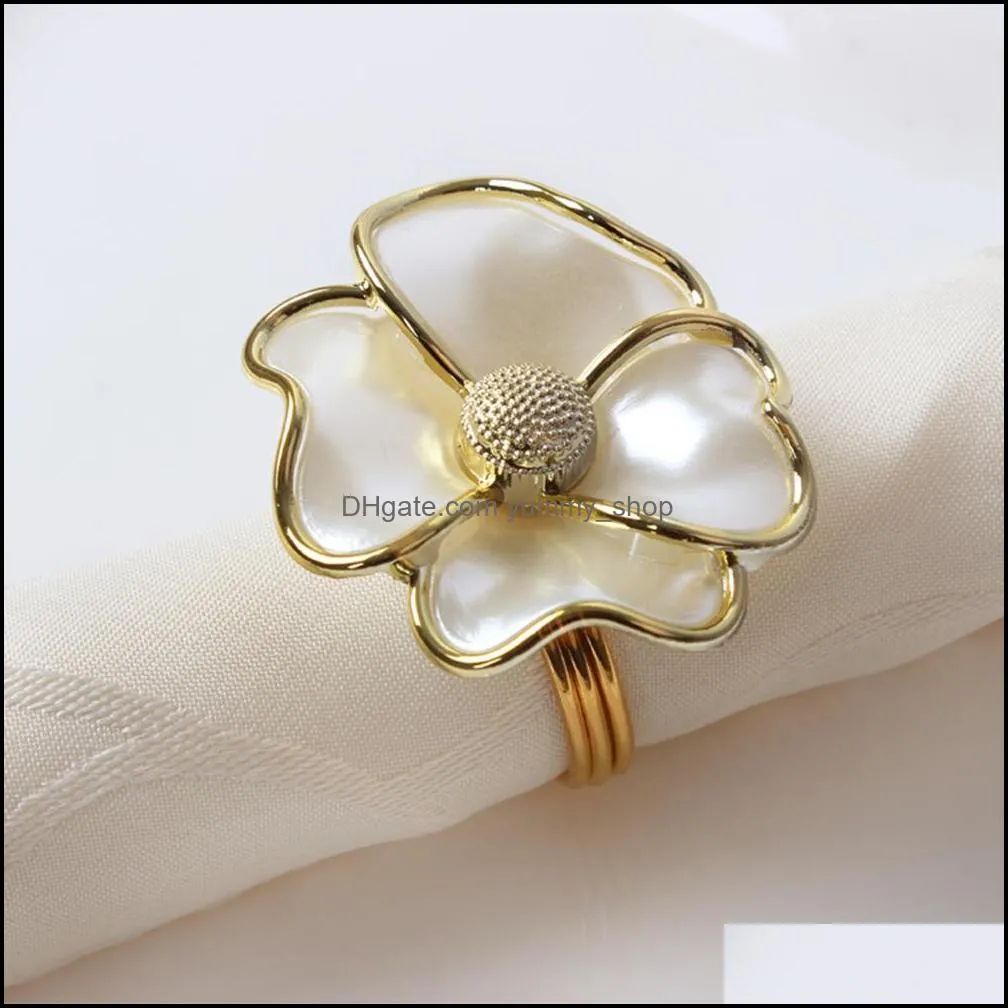 flowers napkin rings white pearl shape napkin rings for el beautiful napkin buckle wedding table decoration ysy338a