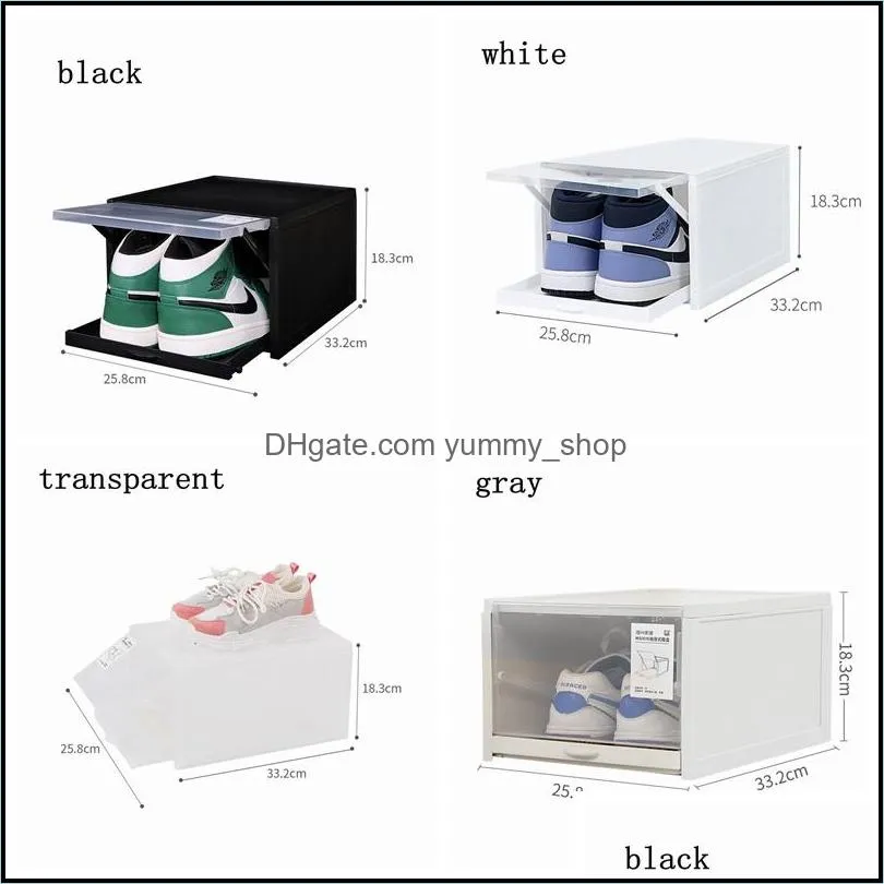 thicken plastic sport shoes dustproof storage boxes transparent sneaker stackable organizer domestic box exhibition cabinet wll990