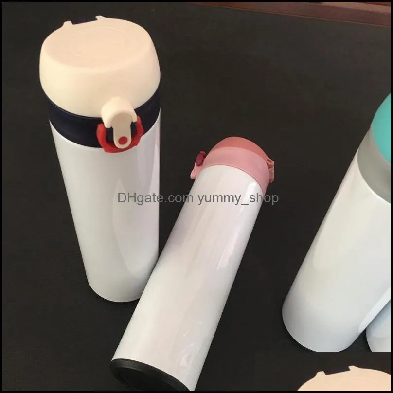 diy heat sublimation tumbler straight cups water bottle with lid drinking tumblers vacuum cup 5 colors milk coffe bottles in stock