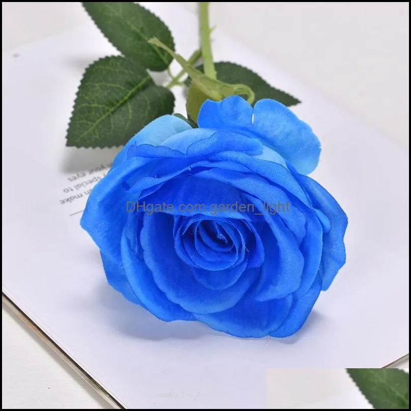 artificial rose flower real touch fake roses long stem wedding bouquet for home garden office wedding decorations 769 k2