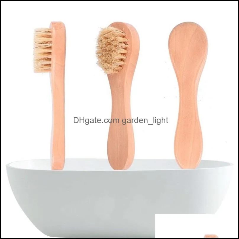 face cleansing brush for facial exfoliation natural bristles exfoliating face brushes for dry brushing with wooden handle lx2781 583
