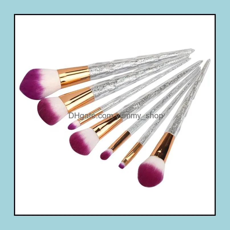 sundries 7pcs/set powder foundation eyeshadow contour highlight blending cosmetic brush makeup brushes set zwl291