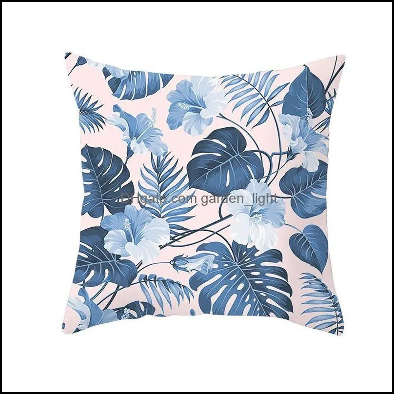 green square pillow case flamingo tropical plants cushion sleeve 45x45cm sofa stool bedside home decorative covers 4jza g2