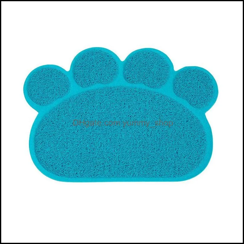 pet dog feeding mat kennels pad paw pvc bed dish placements cat litter mats food water feed placement pets carpet accessories yfa215