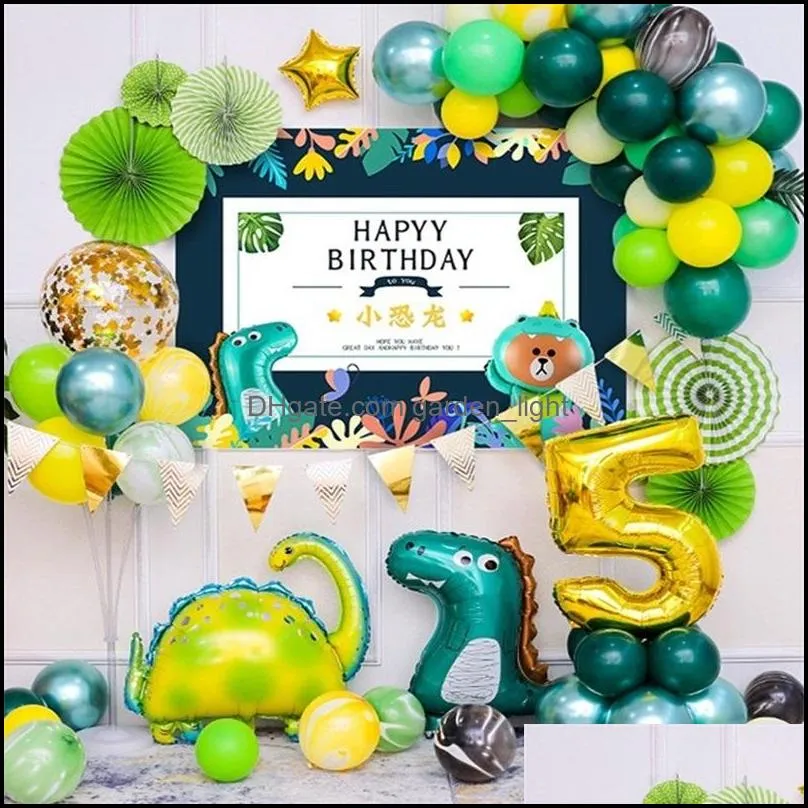 dinosaur jungle party supplies dinosaur balloons for boy birthday party decoration kids jurassic dino wild one party decor y201006 2267