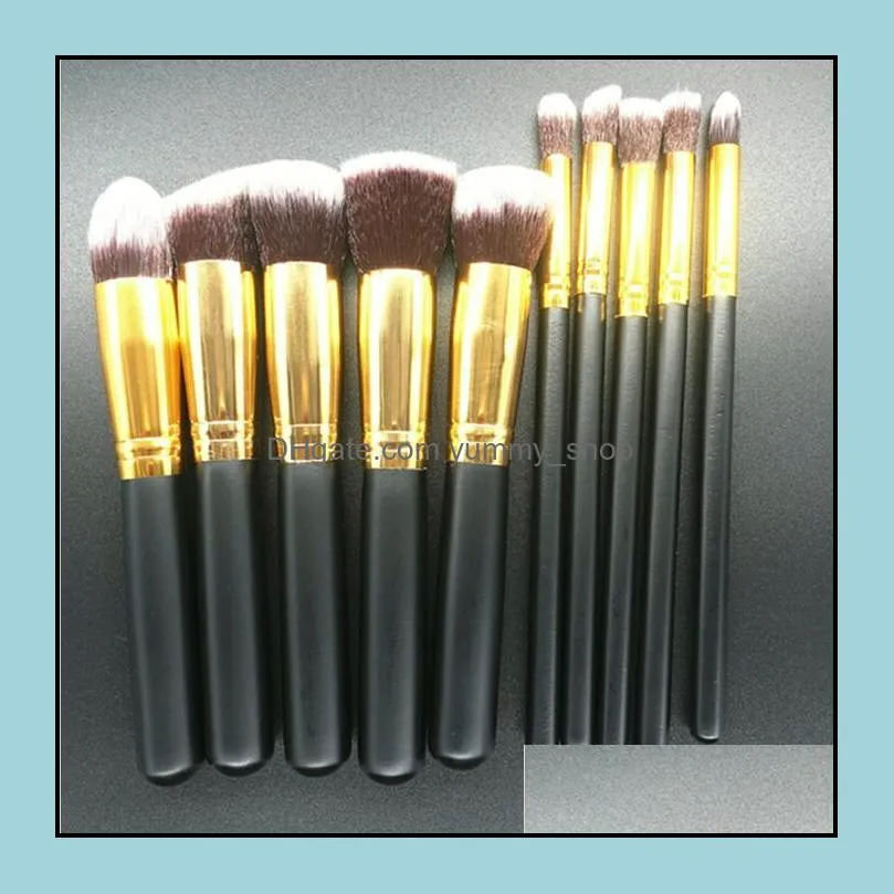 10pcs other household sundries makeup brushes professional cosmetic brush kit nylon hair wood handle eyeshadow foundation tools zwl286