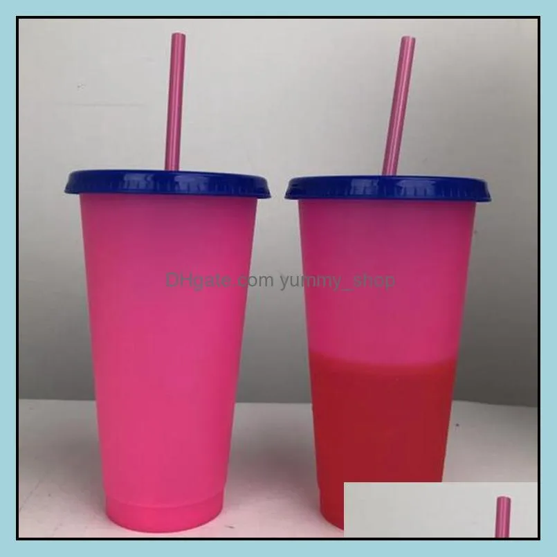 cold corlor change mug food tumblers grade pp magic thermosensitive cups creative gift kids cup with lid and straw foods 700ml