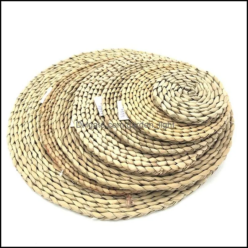 mat japanese straw weaving pure color casserole cup wad cattail manual weave insulation pad factory direct selling