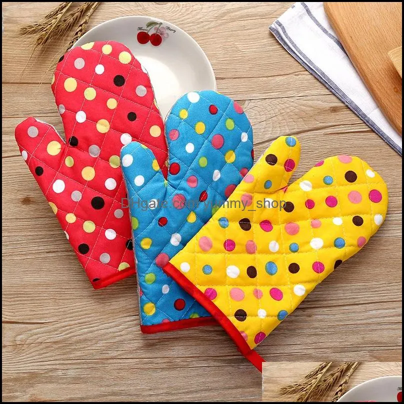 oven mitts baking durable microwave proof resistant colorful heat insulation bakeware gloves wll373