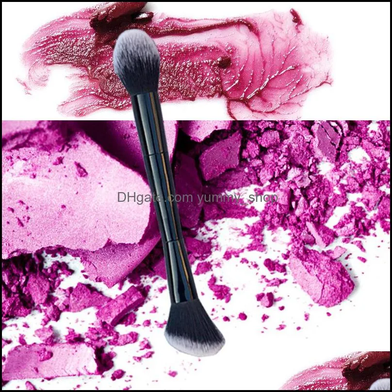 other household sundries double ended makeup brushes repair contour brush for liquid cream powder face beauty cosmetic tools zwl301