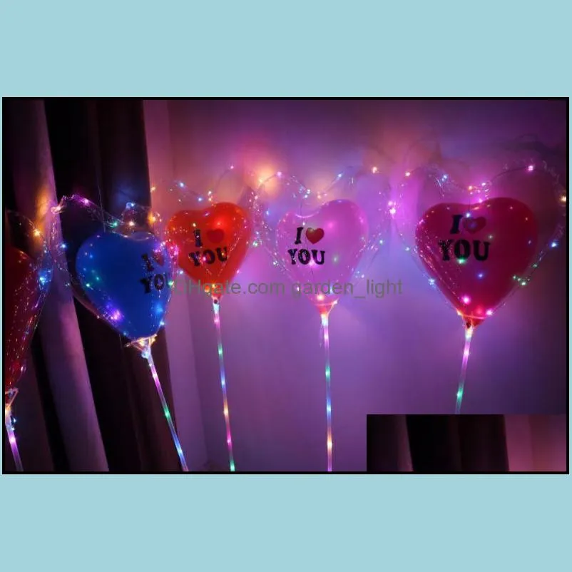 transparent heart shaped ball led light love heart ball in ball glow handheld birthday decoration balloon 100 set sn1714