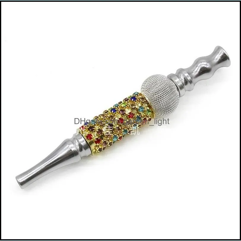 shining gorgeous hookah rhinestonetools filter hookahs tips metal smoking pipes vintage cigarette holders multi color options 13jk f2