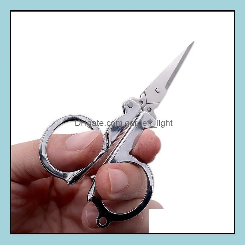 portable folding scissors mini folding foldable scissors travel scissor color silver utility hike stainless steel tool sn3619